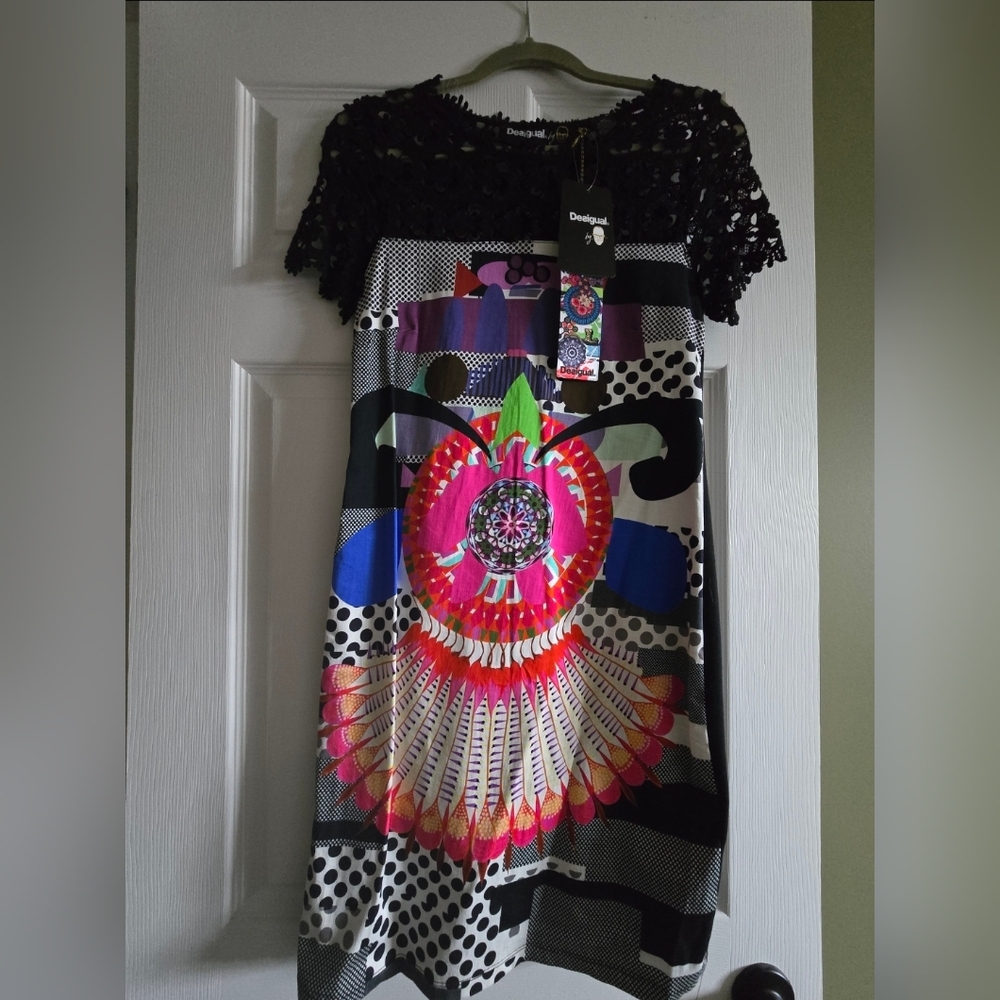 BOGO Desigual x Lacroix Colorful Floral And Lace Dress